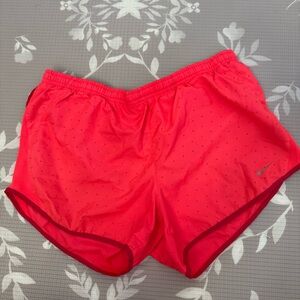 Nike Women's Neon Pink Athletic Running Shorts with Reflective Logo